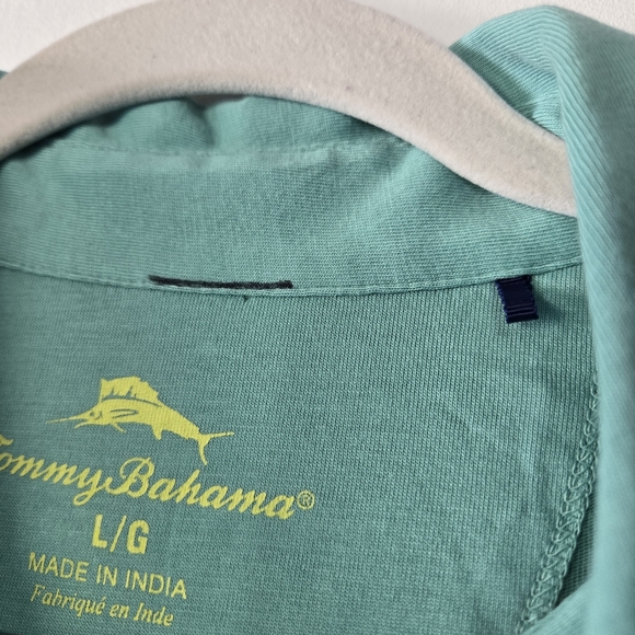 Tommy Bahama 100% Supima Cotton Seafoam Green Short Sleeve Polo Shirt Size Large - Picture 3 of 13
